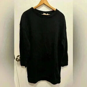 GAP women’s long sleeve sweatshirt dress in black comfy loungewear size medium
